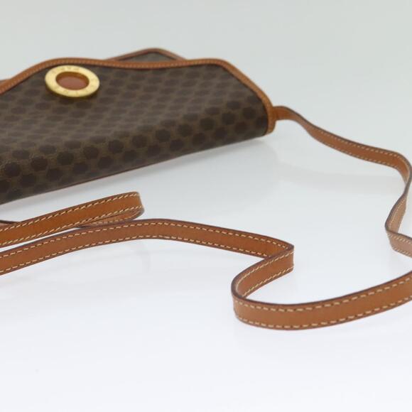 CELINE Macadam Canvas Shoulder Bag Pvc Leather Brown Gold - Picture 7 of 13